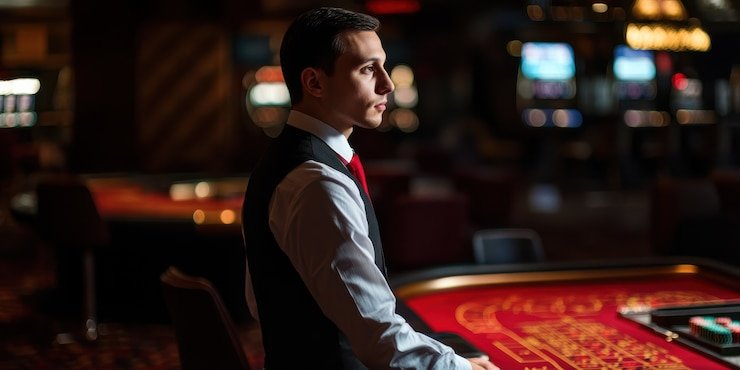 Live dealer studio with multiple camera angles