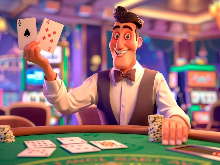 Live dealer blackjack table at sahabat slot studio with professional dealers and multiple camera angles